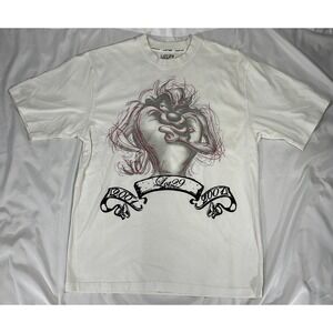 Vtg Y2K Lot 29 Looney Tunes White Sz XL Taz Air Brushed Street Wear T-Shirt 505